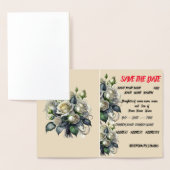 5x7 creme roos bruiloft uitnodigen SAVE THE DATE Folie Kaarten (Display)
