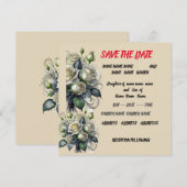 5x7 crème roze trouw uitnodiging SAVE THE DATE (Voorkant / Achterkant)