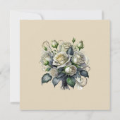 5x7 crème roze trouw uitnodiging SAVE THE DATE (Achterkant)