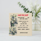 5x7 crème roze trouwkaart SAVE THE DATE (Staand voorkant)