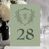 5x7  Crest Huwelijk Olijfsalie Tafelnummer