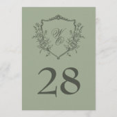 5x7  Crest Huwelijk Olijfsalie Tafelnummer (Voorkant)