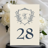 5x7  Crest Navy Cream Trouwtafel Nummer