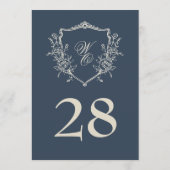 5x7  Crest Navy Cream Trouwtafel Nummer (Achterkant)