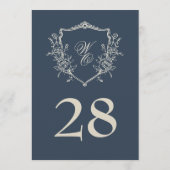 5x7  Crest Navy Cream Trouwtafel Nummer (Achterkant)