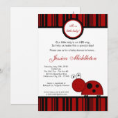 5x7 Crimson Red Lady Bug Baby shower Uitnodiging (Voorkant / Achterkant)