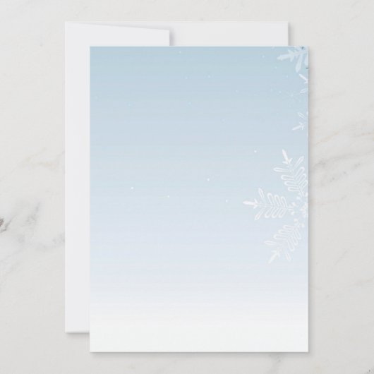 5x7 Crystal Snowflakes Winter Huwelijksuitnodiging Kaart (Achterkant)