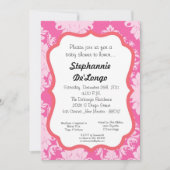 5x7 Damask Lace Elegant Baby shower-uitnodiging Kaart (Voorkant)