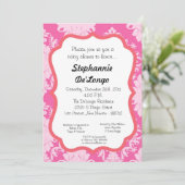 5x7 Damask Lace Elegant Baby shower-uitnodiging Kaart (Staand voorkant)