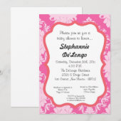 5x7 Damask Lace Elegant Baby shower-uitnodiging Kaart (Voorkant / Achterkant)