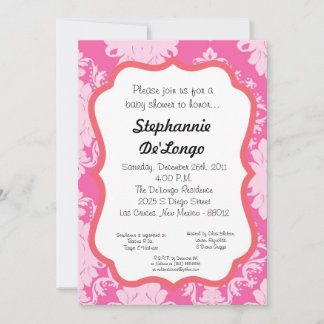 5x7 Damask Lace Elegant Baby shower-uitnodiging Kaart