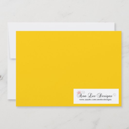 5x7 de gele Uitnodiging van het Kostuum van (Achterkant)