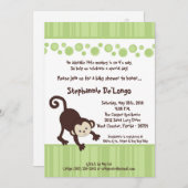 5x7 de groene Uitnodiging van het Baby shower van (Voorkant / Achterkant)