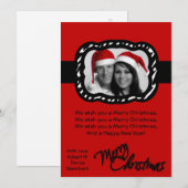 5x7 de karmozijnrode Rode Zwarte Kerstkaart van de (Voorkant / Achterkant)