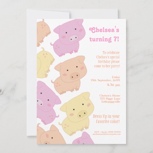 5x7 de leuke Partij van de Verjaardag van Weinig Kaart (Achterkant)