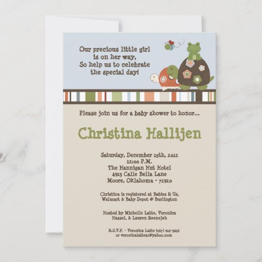 5x7 de Uitnodiging van het Baby shower van de (Voorkant)