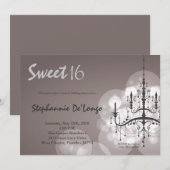 5x7 de zilveren Uitnodiging van 16 Verjaardag van (Voorkant / Achterkant)