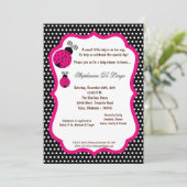 5x7 de zwarte Uitnodiging van Dame Bug Baby shower (Staand voorkant)