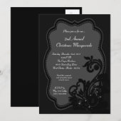 5x7 de zwarte Uitnodiging van KERSTMIS van (Voorkant / Achterkant)