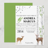 5x7 Deer Doe Woodland Buck Weduwuitnodiging Kaart (Voorkant / Achterkant)