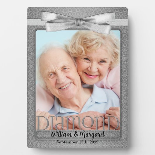 5x7 diamanten 60ste huwelijksverjaardag foto fotoplaat (voorkant)