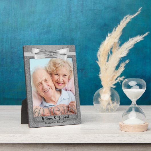 5x7 Diamanten Huwelijksjubileum Foto Fotoplaat (Zijkant)