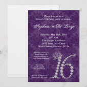 5x7 Diamond Amethyst Sweet 16 Birthday Invitation Kaart (Voorkant / Achterkant)