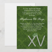 5x7 Diamond Emeral Quinceanera Verjaardag Uitnodig Kaart (Voorkant / Achterkant)