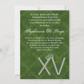 5x7 Diamond Emeral Quinceanera Verjaardag Uitnodig Kaart (Voorkant)