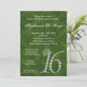 5x7 Diamond Emerald Sweet 16 Verjaardag Uitnodigin Kaart (Staand voorkant)