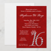 5x7 Diamond Ruby Crow Sweet 16 Birthday Invitation Kaart (Voorkant / Achterkant)