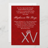 5x7 Diamond Ruby Quinceanera Verjaardag Uitnodigin Kaart (Voorkant / Achterkant)