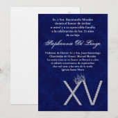 5x7 Diamond Saphir Quinceanera Birthday Uitnodigin Kaart (Voorkant / Achterkant)