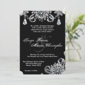 5x7 Diamond Sieraden Ketting Bruiloft Uitnodiging (Staand voorkant)