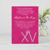 5x7 Diamond Topaz Quinceanera Birthday Uitnodiging (Staand voorkant)