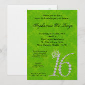 5x7 Diamond Topaz Sweet 16 Verjaardag Uitnodiging (Voorkant / Achterkant)