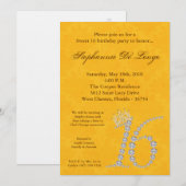 5x7 Diamond Topaz Sweet 16 Verjaardag Uitnodiging (Voorkant / Achterkant)