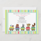 5x7 Dierentrein Ride Birthday Party nodigt uit Kaart (Voorkant)