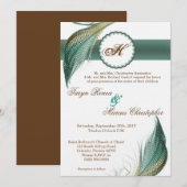 5x7 dierlijke kwartel veer vogel bruiloft uitnodig kaart (Voorkant / Achterkant)