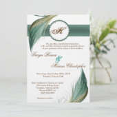 5x7 dierlijke kwartel veer vogel bruiloft uitnodig kaart (Staand voorkant)