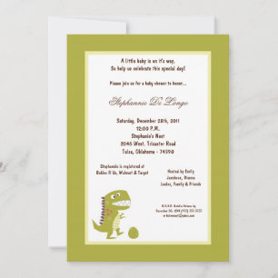 5x7 Dinosaur Baby shower Uitnodiging