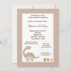 5x7 Dinosaur Baby shower Uitnodiging