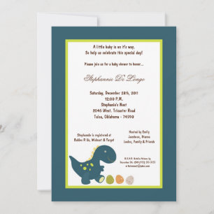 5x7 Dinosaur Baby shower Uitnodiging