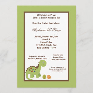 5x7 Dinosaur Baby shower Uitnodiging
