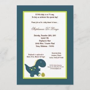 5x7 Dinosaur Baby shower Uitnodiging
