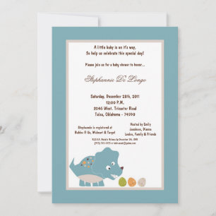 5x7 Dinosaur Baby shower Uitnodiging