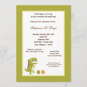 5x7 Dinosaur Baby shower Uitnodiging