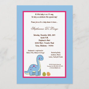 5x7 Dinosaur Baby shower Uitnodiging
