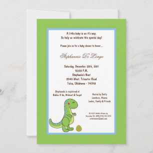 5x7 Dinosaur Baby shower Uitnodiging