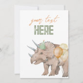 5x7 Dinosaur Bewerkbare Teken Kaart (Voorkant)